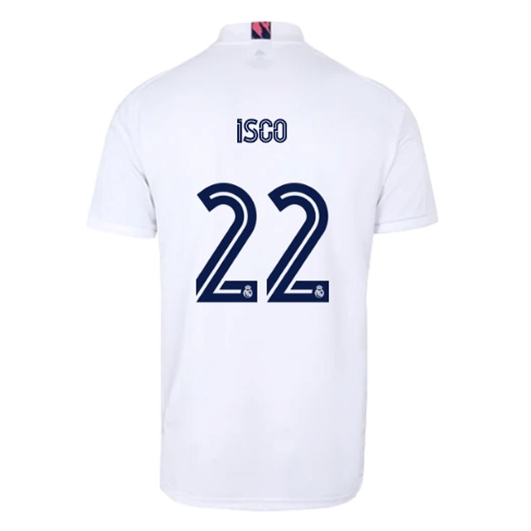 Camiseta Real Madrid 1ª NO.22 Isco 2020-2021 Blanco